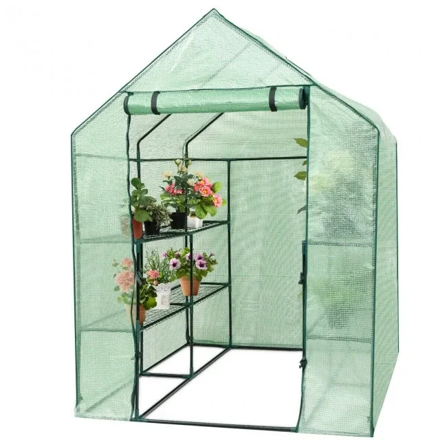 

shelves Mini Walk In Greenhouse Outdoor Gardening Plant Green House