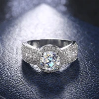 milangirl 2022 new product ladies wedding engaement ring round white crystal rhinestone zircon ring for party jewelry