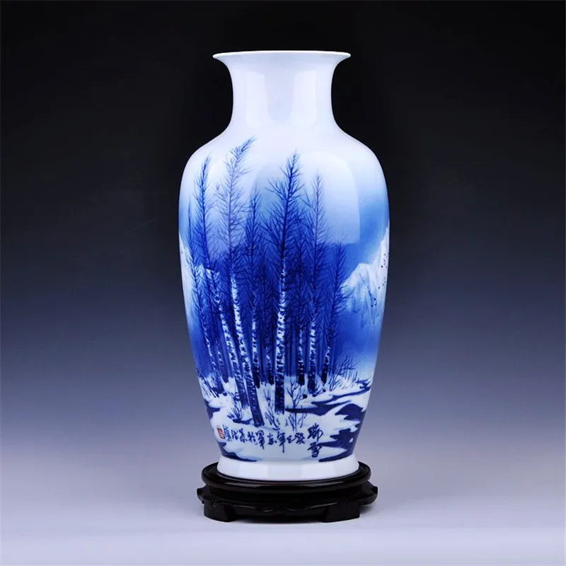 

Jingdezhen Ceramic Master Handpainted Phoenix Fine Porcelain Collection Decorative Flower Vase
