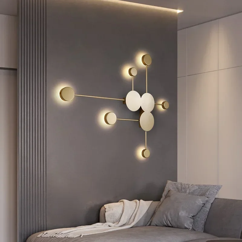 Nordycki współczesny zegar kinkiet sypialnia nocna salon jadalnia restauracja przedpokój oświetlenie Led Home Decor