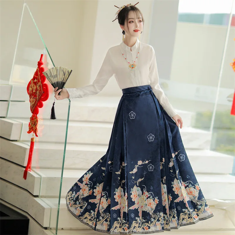 NT251 Ming Made Horse Skirt Set Hanfu для женщин 2024 новый китайский стиль повседневная одежда