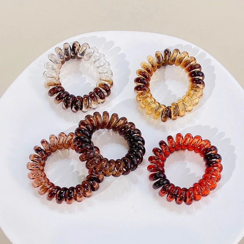 

Women Colorful Splicing Telephone Line Elastic Hair Bands Elegant Ponytail Holder Rubber Band Scrunchie Fashion Hair Accessories