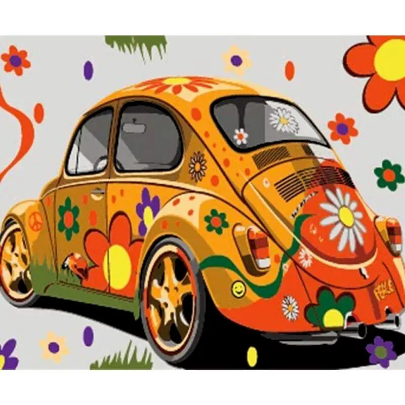 

GATYZTORY Paint By Number Yellow Flower Car Drawing On Canvas HandPainted Painting Art Gift DIY Pictures By Number Kits Home Dec