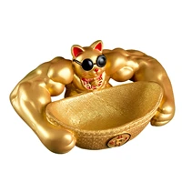 strong lucky cat key tray for entryway lucky cat with strong arm feng shui resin statue lucky kitten decorative organizer home