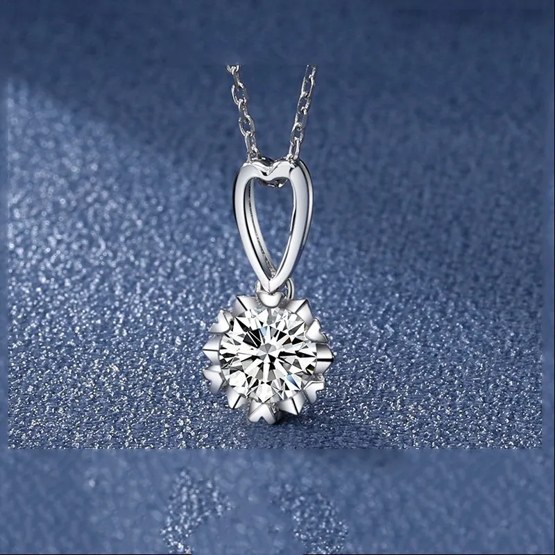 

Ожерелье с кулоном Lennik из серебра 925 пробы с муассанитом 1/3 карата, астеризм D VVS1, бриллиант с подвеской для женщин, сверкающие ювелирные украшения