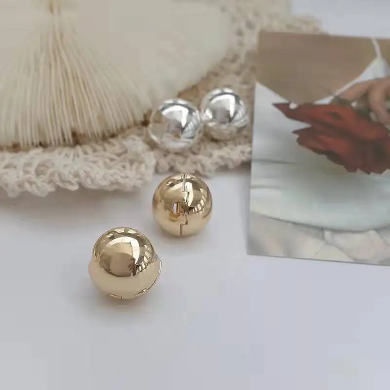 

High Class Round Smooth Metal Earrings Women's Retro Personality Simple and Versatile Temperament Fashion Earrings Earrings