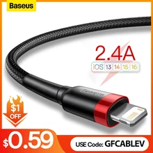 Baseus USB Cable for iPhone14 13 12 11 Pro Max Xs X 8 Plus Cable 2.4A Fast Charging Cable for iPhone Charger Cable USB Data Line