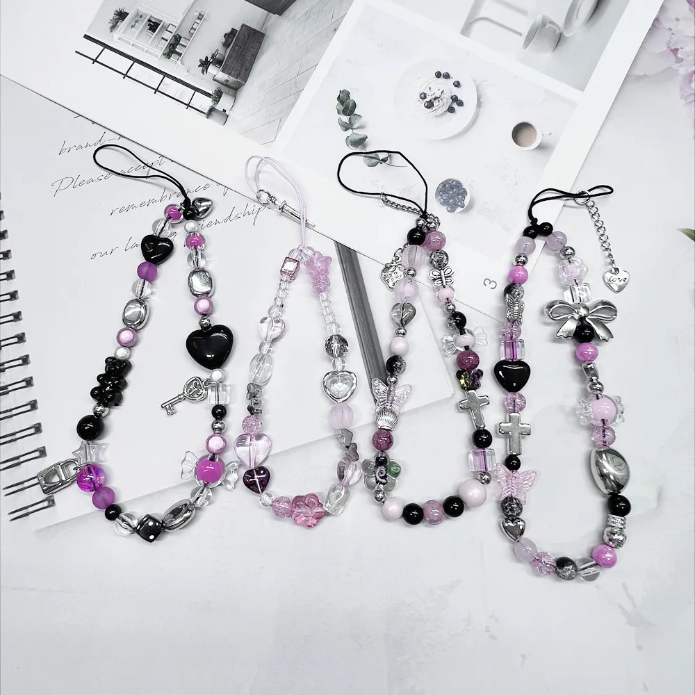 Модное украшение для телефона Y2K: Милая цепочка с любовным медвежонком -