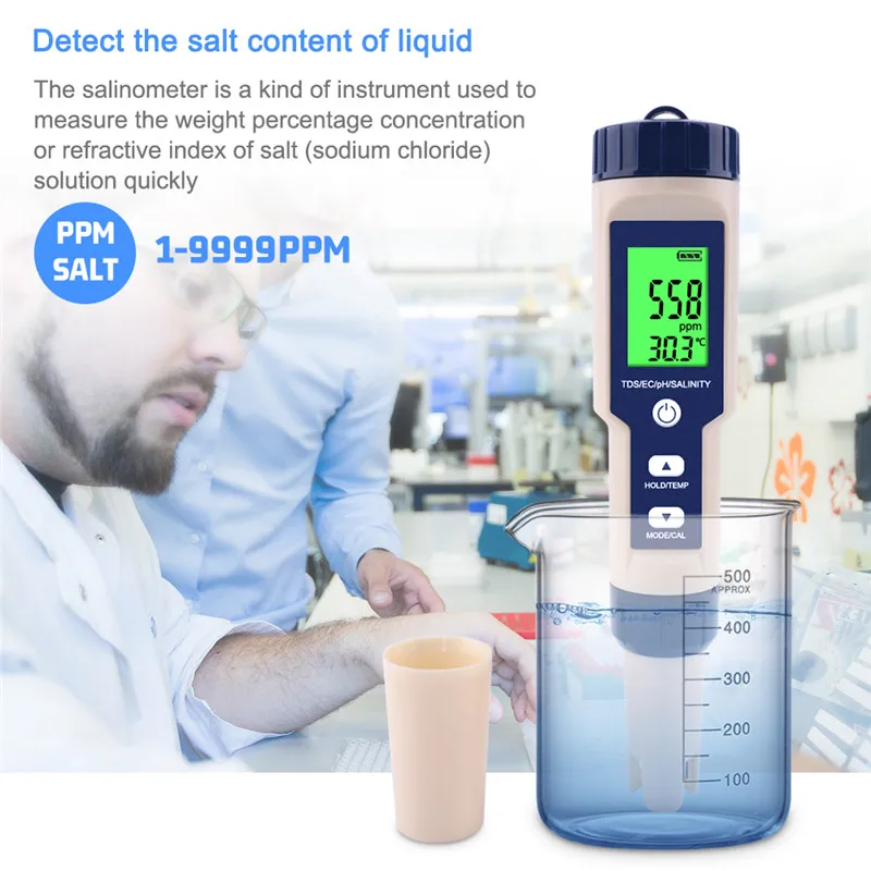 Тестер качества воды Yieryi 5 в 1 TDS EC PH