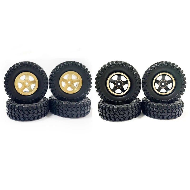 

4 шт. 1,0 шины и латунный бидокс, набор ободов для 1/24 радиоуправляемого гусеничного автомобиля Axial SCX24 FMS FCX24 Enduro24, запчасти