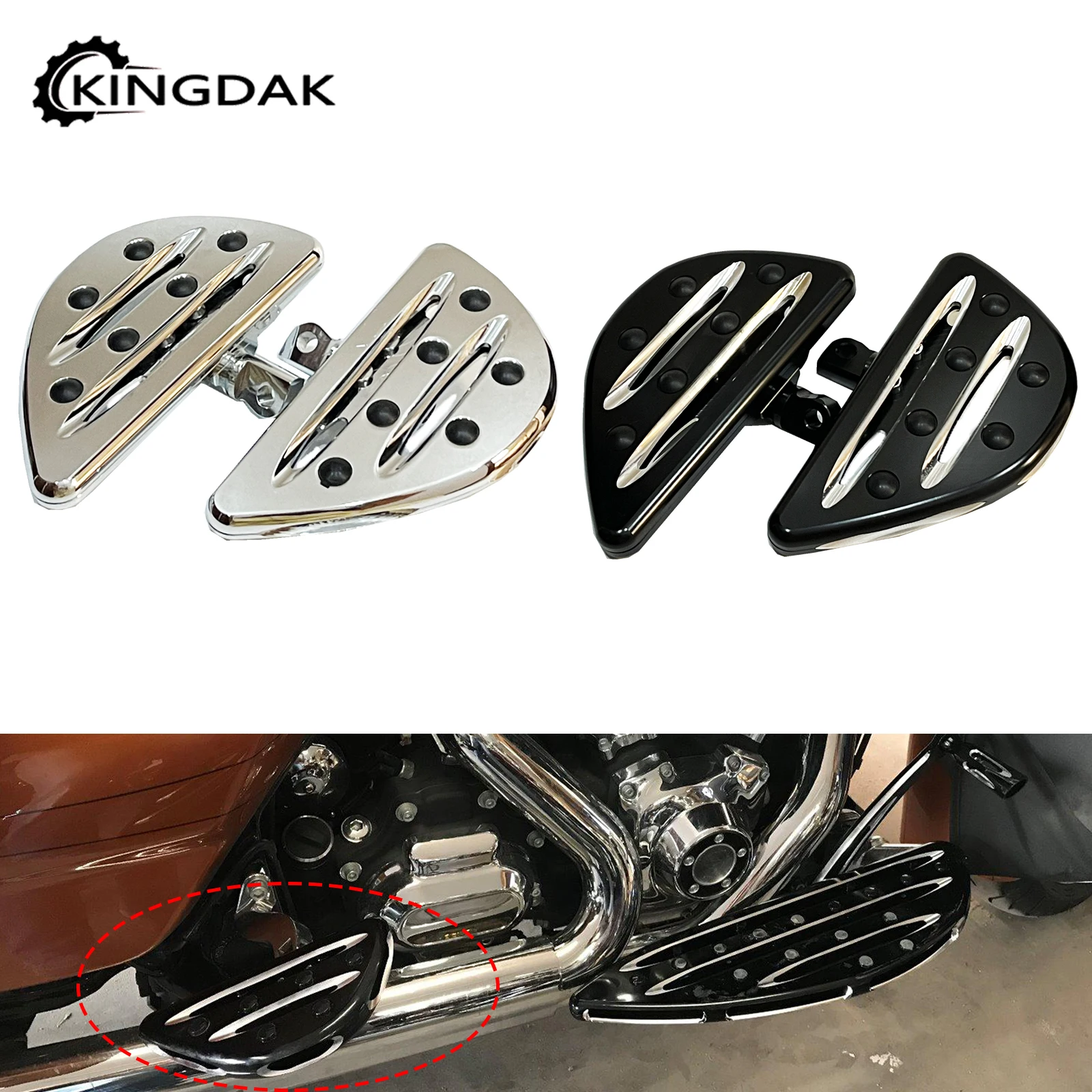 

Motorcycle Passenger Floorboards CNC Male Mount Foot Pegs For Harley Touring Street Road King Glide Dyna Sportster XL Softail