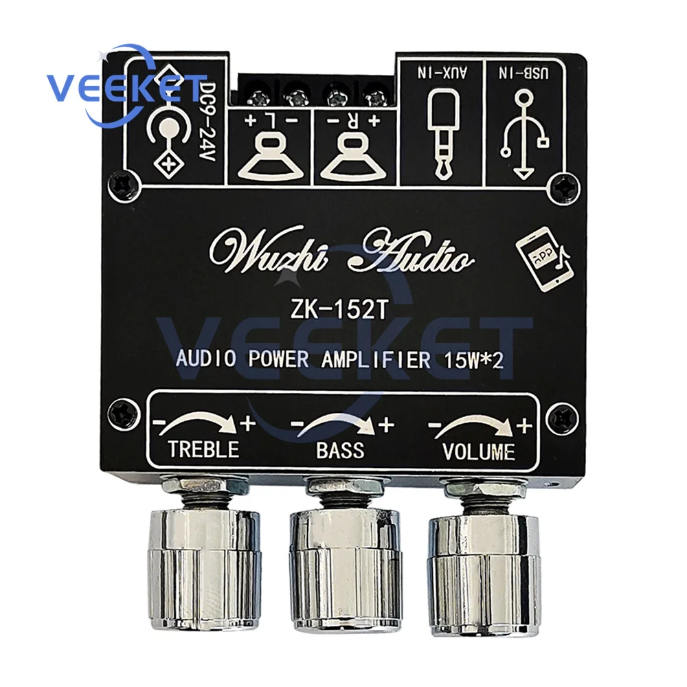 

ZK-302T Bluetooth цифровой модуль усилителя мощности 2,0 стерео двухканальный 30 Вт + 30 Вт 15 Вт + 15 Вт с высоким и низким тоном