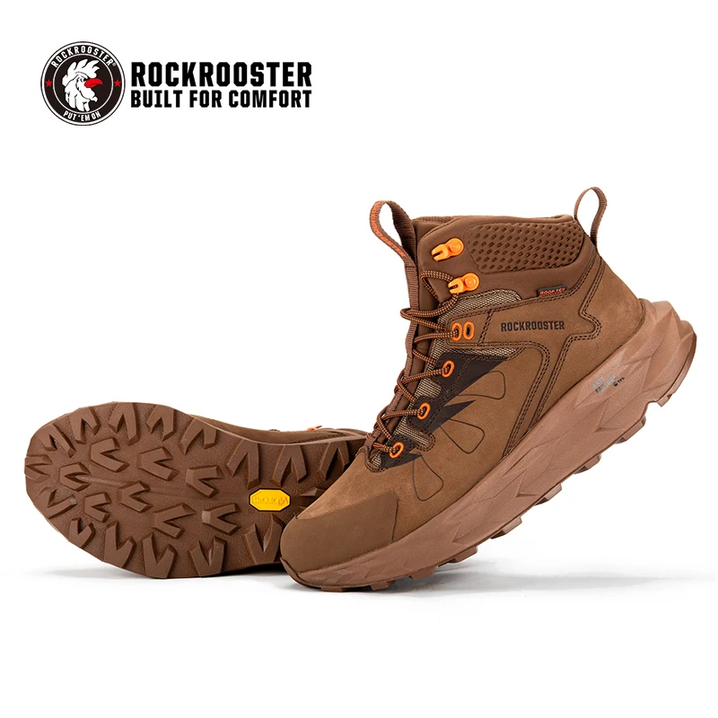 ROCKROOSTER Outdoor Hiking Shoes Top Layer Cowhide Waterproof Non-Slip Military Sneakers Cross-Country Desert Trekking Boots