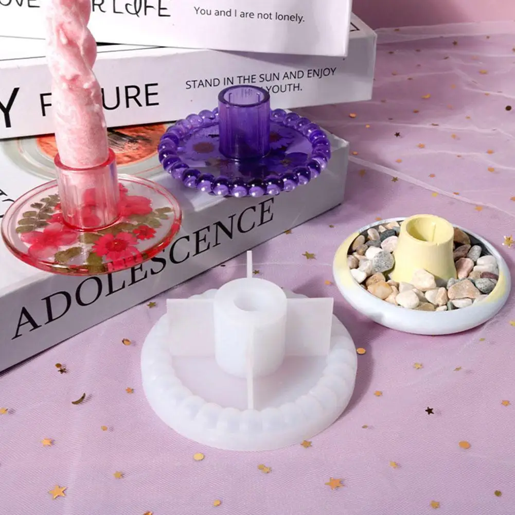 

Silicone Candle Holder Moulds Concrete Taper Candlestick Mold Table Home Ornaments Decorative Dining Holder D7e3