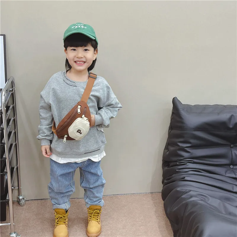 2023 Handsome Boys' Children's Chest Bag Korean Version Crossbody Bag Casual Accessories Bag Baby Outgoing Change Waist Bag