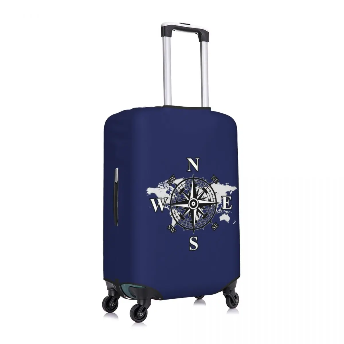 Custom Compass With World Map Luggage Cover Protector Elastic Cardinal Points Of Earth Travel Suitcase Covers