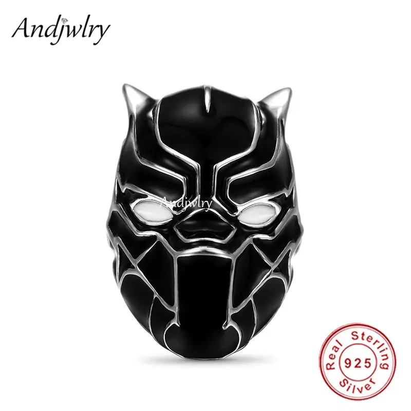 

Fit Bracelet Charms Silver 925 Original Black Hero Face Head Bead Bracelet&Bangle Jewelry Berloque
