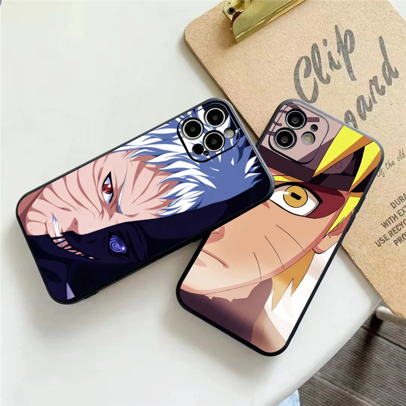 

Japanese NARUTO Anime Phone Case For Funda iPhone 13 12 11 Pro Max 13 12 Mini X XR XS Max 6 6s 7 8 Plus Celular Silicone Cover