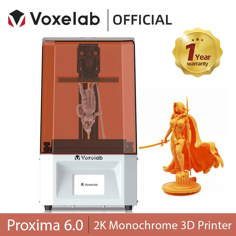 

Voxelab Проксима 6,0 моно ЖК 3D принтер уф смолы принтеры 2K монохромная трафаретная 3D-печать высокоскоростной SLA 3D принтер