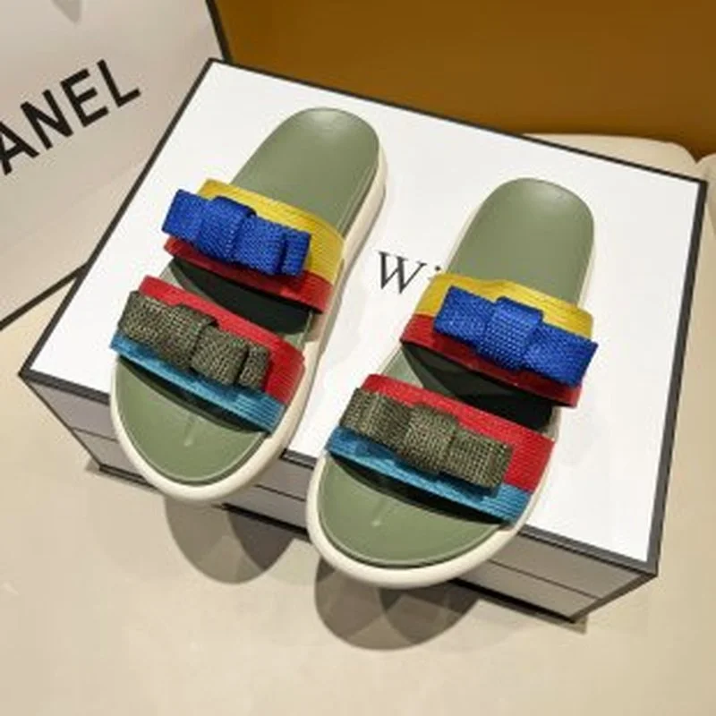 

2022 Summer New Fashion Slippers Ladies Wear All-match Rubber Thick-soled Sandals Non-slip Slip-on Beach Women's Shoes
