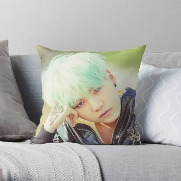 

Suga Printing Throw Pillow Cover Cushion Hotel Square Home Decorative Bedroom Fashion Case Anime Car Pillows not include
