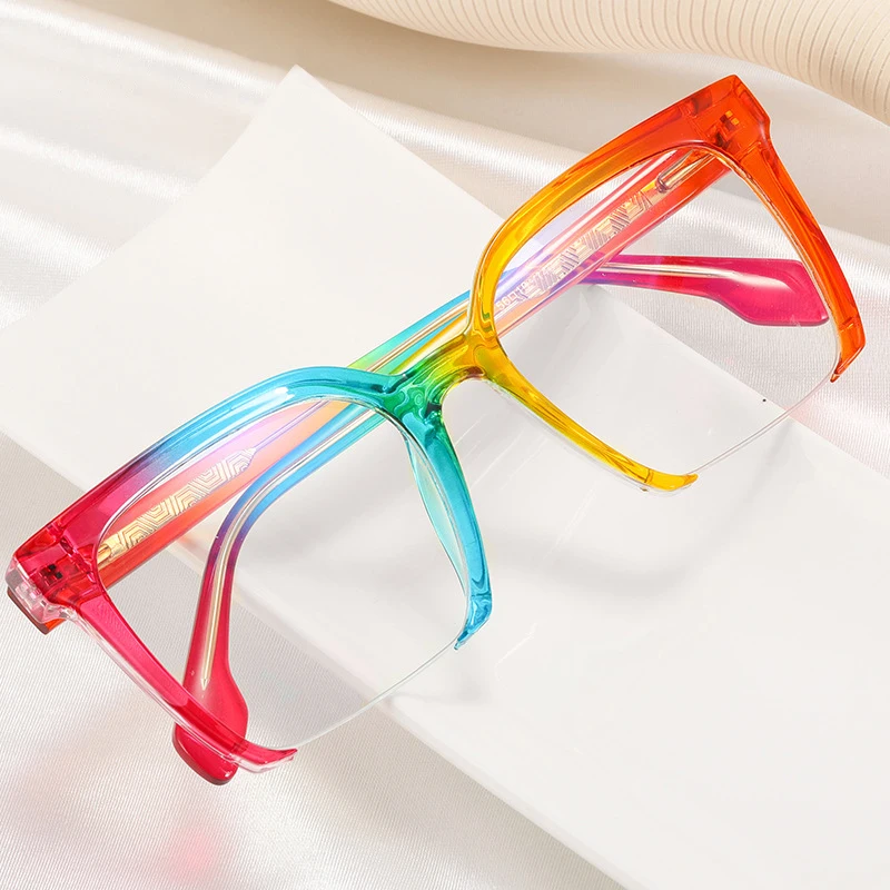 

Женские и мужские ретро-очки SHAUNA, квадратные Полуободковые оправы для очков с защитой от синего света и пружинным шарниром, цветная оптическая леопардовая оправа