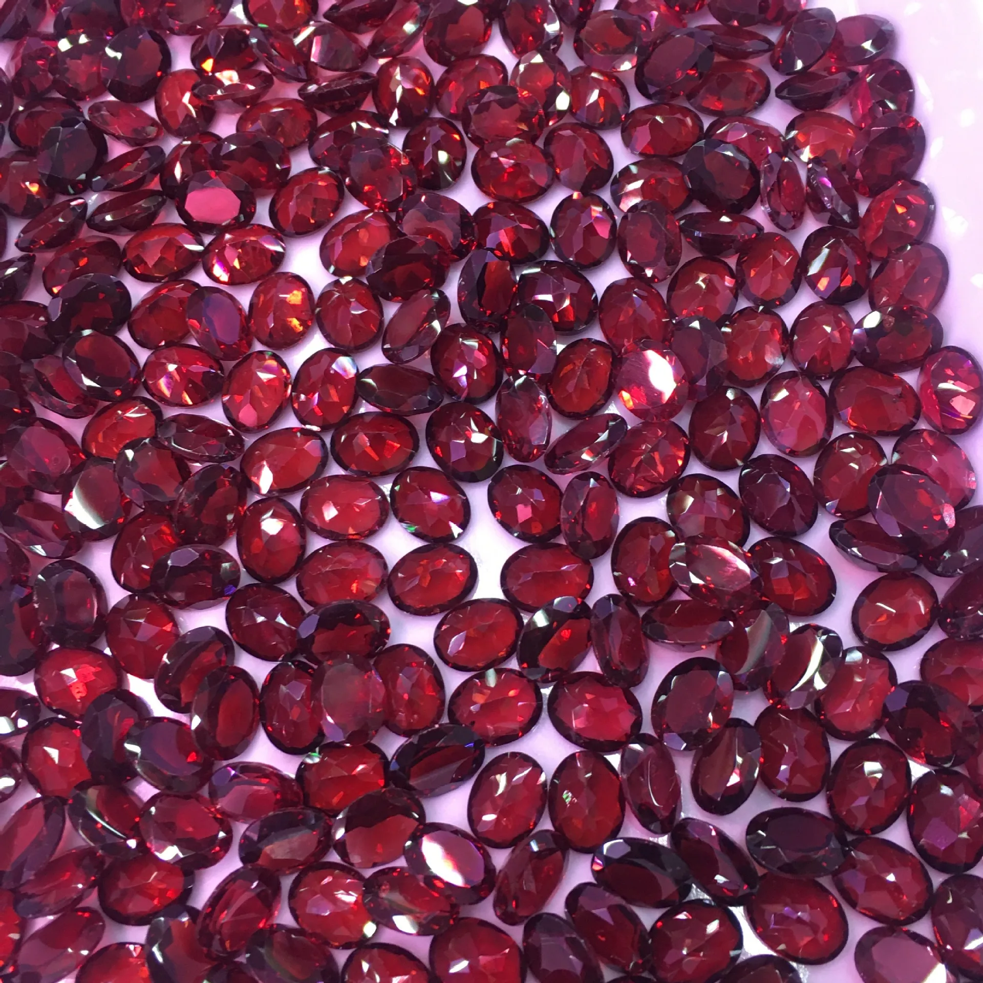 Оптовая продажа 10 шт. бусины из натурального граната 7x9 мм граненые овалы