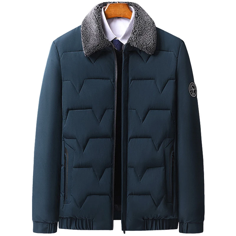 Men's Jacket lapel mens Parka Winter New down jacket fleece Warm Jackets men business leisure coat bread clothing youth coats