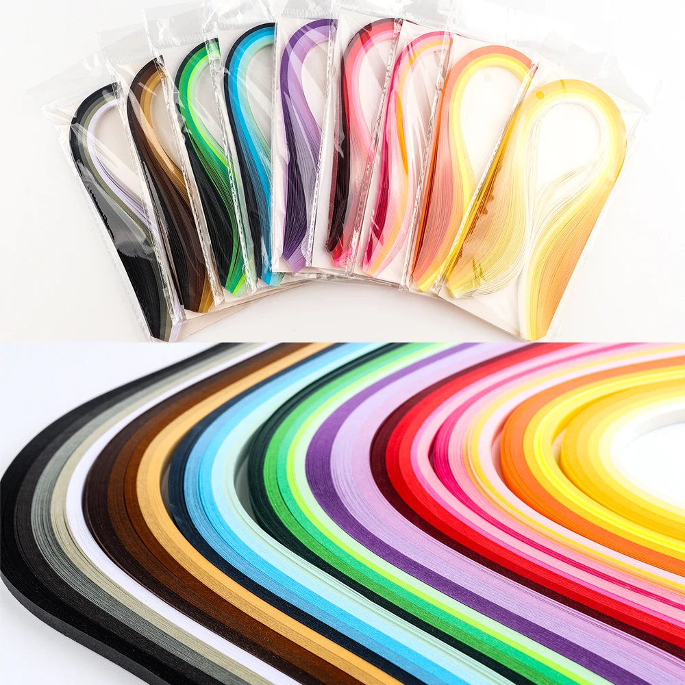 

900Pcs/pack Strips Quilling Paper Set Mixed Color DIY Flower Decoration Gift Gradient Craft Paper 5Mm Width Origami Strips Paper
