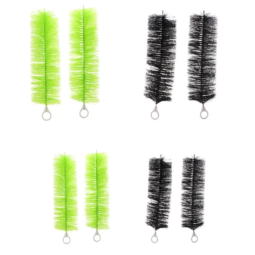 

2 pcs Plastic + Stainless Steel Fish Garden Pond Filter Brushes Skimmer Pond Filtration Black Green