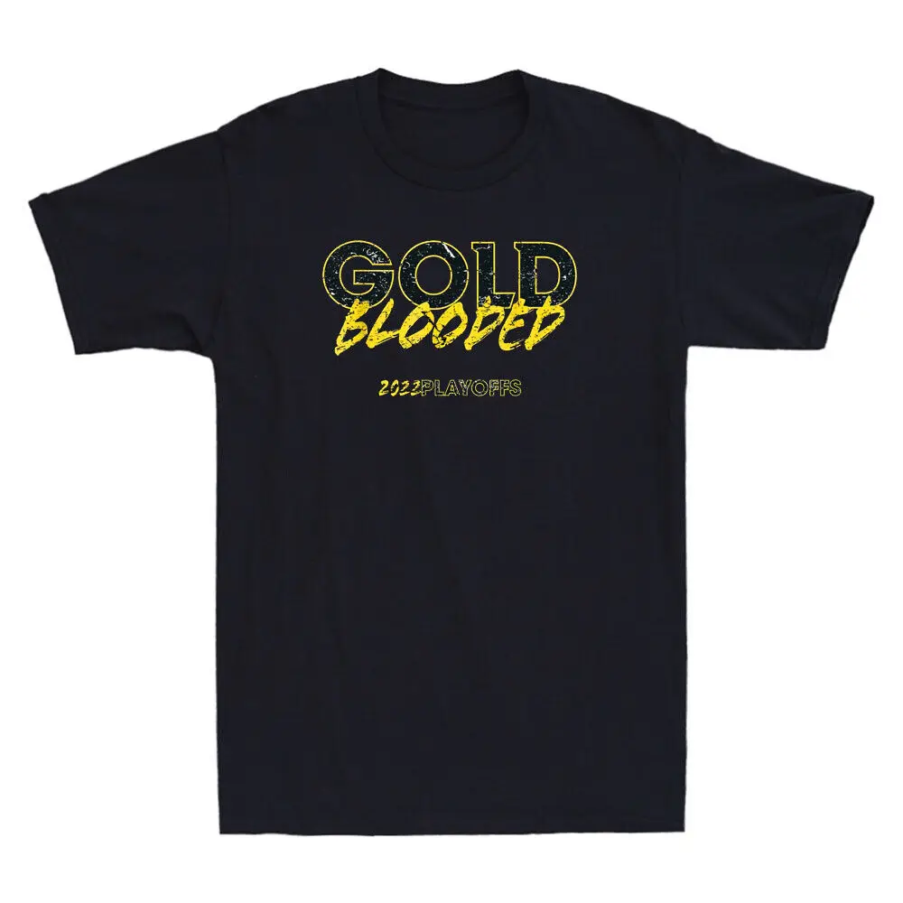 

Gold Blooded 2022 Playoffs Funny Basketball Lover Gift Vintage Men's T-Shirt Tee