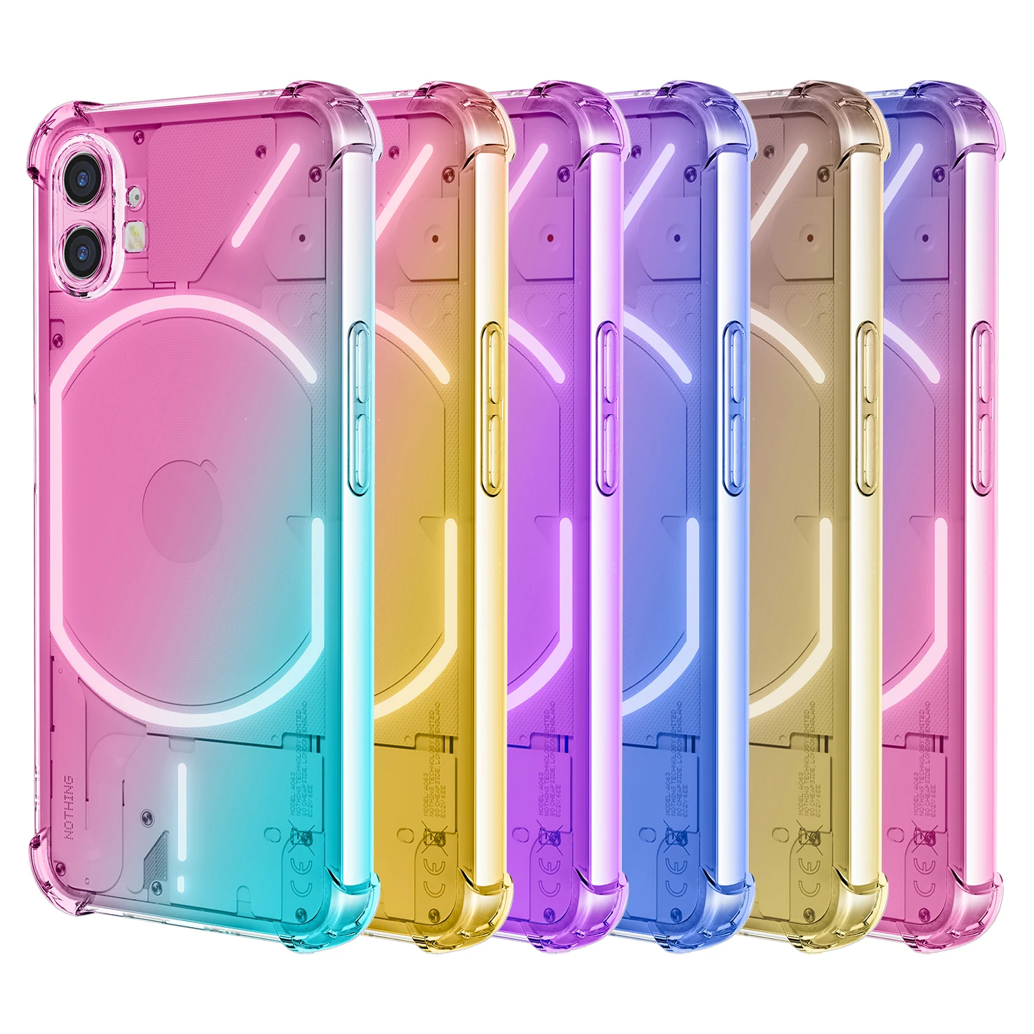 

For Nothing Phone 1 Phone Case Clear Cute Gradient Slim Anti Scratch Flexible TPU Shockproof Cover for Nothing Phone (1)