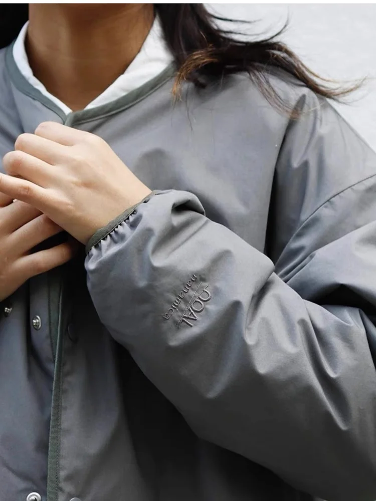 Nanamica Japanese style reversible waterproof diamond collarless light down jacket