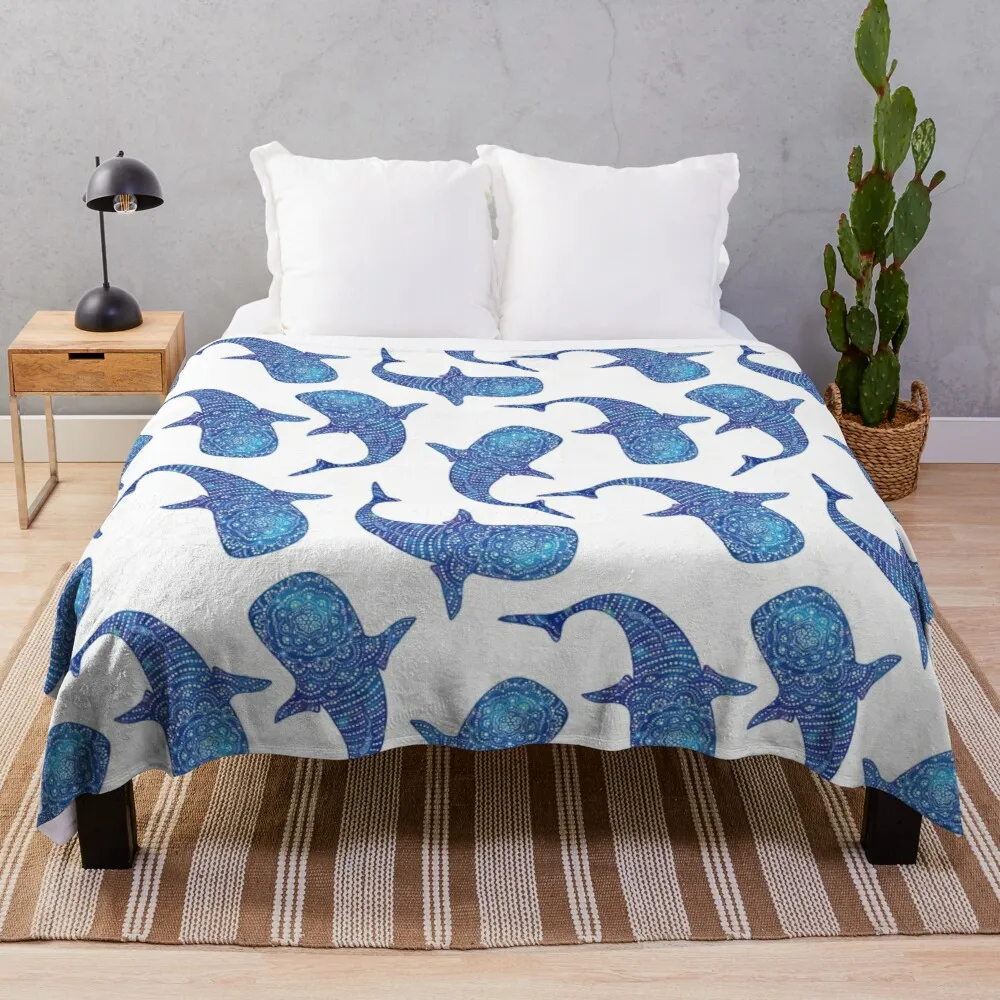 

Marokintana - Whale Shark I Throw Blanket Blush Room Decor Bedsure