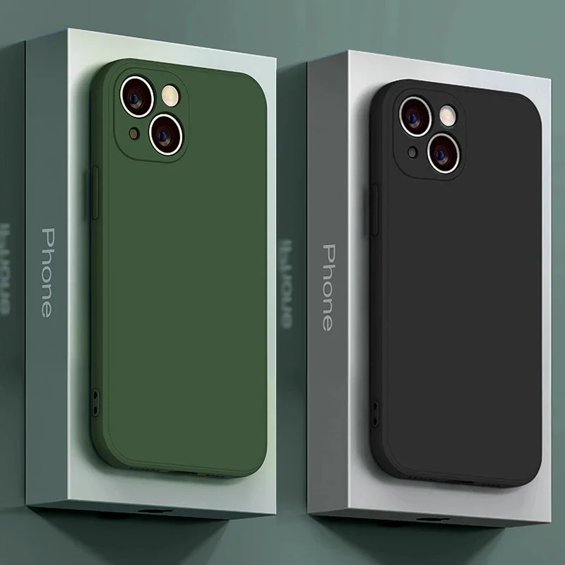 

Luxury Liquid Silicone Case on For IPhone 11 12 Pro Max Cover Soft Camera Protection Case for IPhone 12 Mini 11Pro Max Coque