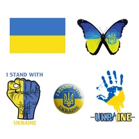 10pcs ukraine flag self adhesive paper car window trunk decoration colorful decal motorcycle water cup decoration sticker
