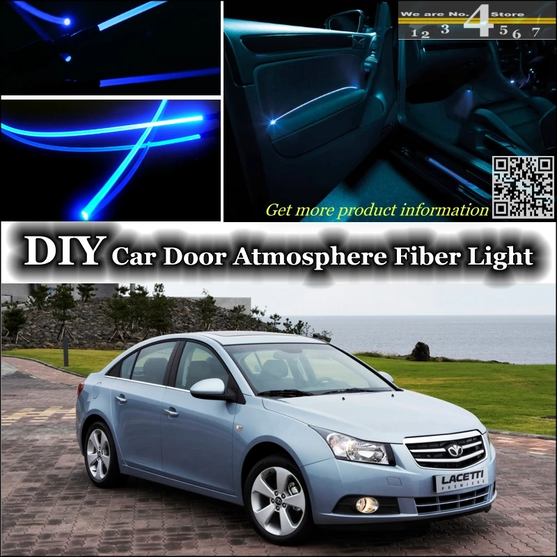 

interior Ambient Light Tuning Atmosphere Fiber Optic Band Lights For Daewoo Lacetti Premiere J300 Door Panel illumination Refit