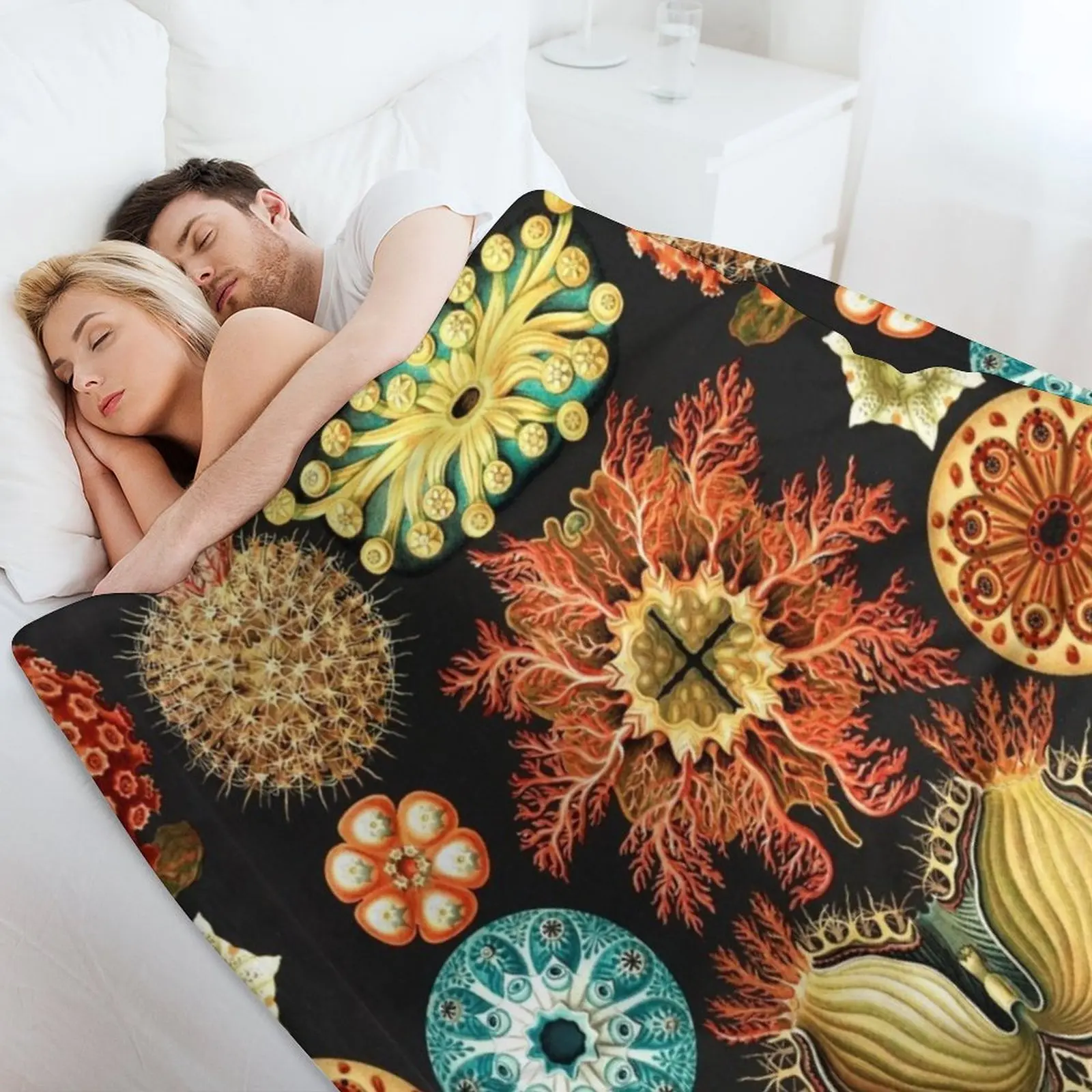 Art Forms in Nature от Ernst Haeckel Декоративное одеяло Дизайнеры для волос Летнее постельное