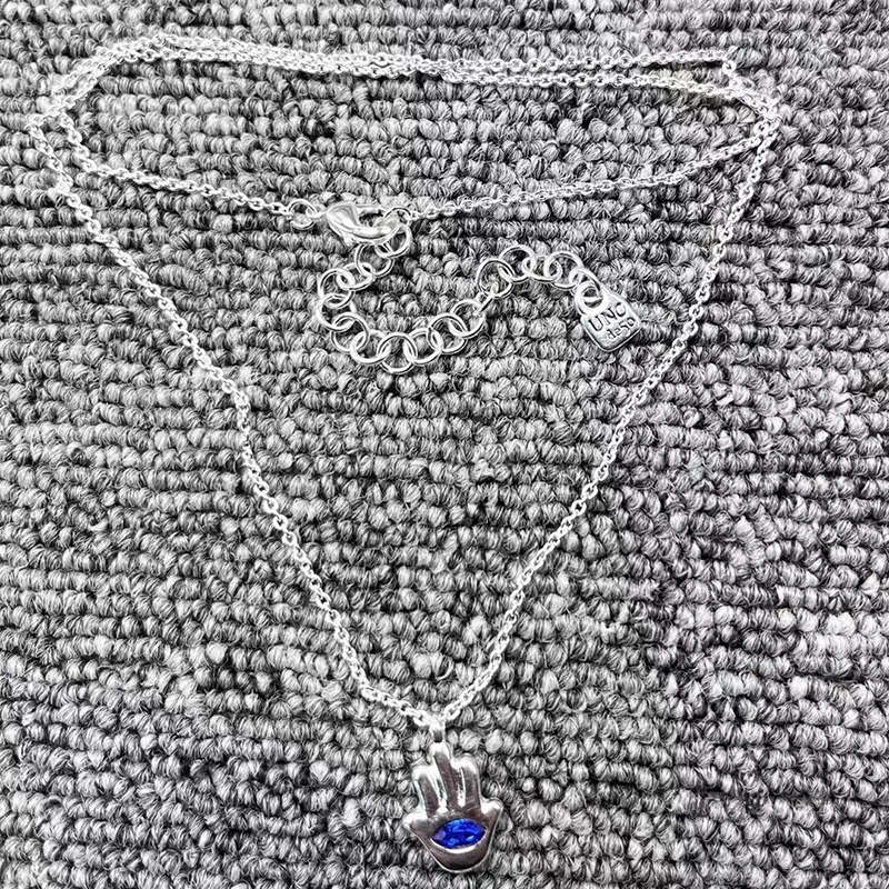 

UNOde50 2022 New Fashion Electroplated 925 Silver Delicate Palm Pendant Necklace Holiday Jewelry Gift