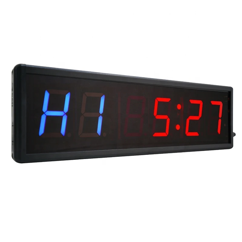 

2,3 дюймовый 6-значный Лучший светодиодный цифровой 1 минутный интервал тренировочная цепь для тренажерного зала Tabata FGB таймер часы