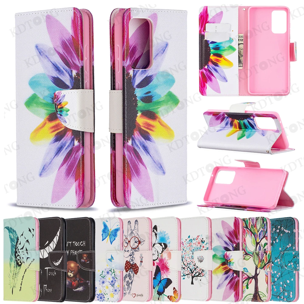 

Fashion Cute Case For Samsung Galaxy A82 A71 A72 A70 A51 A52 A31 A32 A40 A41 A42 A21 A11 A02 A10 Painted Leather Case Flip Cover