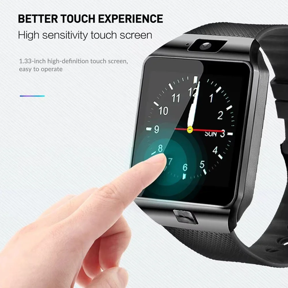 Xiaomi цифровой сенсорный экран умные часы DZ09 Q18 браслет камера Bluetooth наручные часы SIM-карта IOS Android телефоны поддержка (art.: 3920d2bfb006b) - 3920d2bfb006b