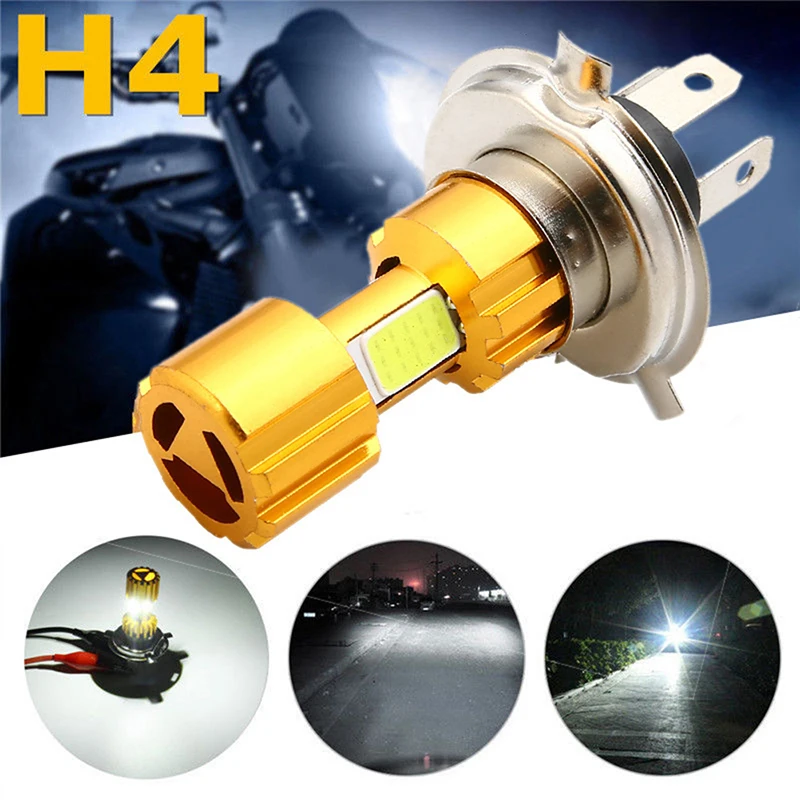 

H4/H6 8W LED 3 COB Motorcycle Headlight Bulb 6000K Beam Light Motorcyle