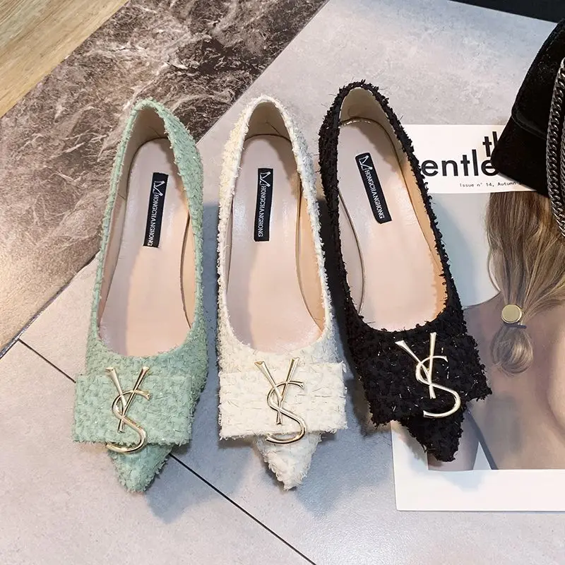 2023 Spring New Network Red Wind Thin Heel Shallow Mouth Pointed Toe Single Shoes French Girls' High Heels Women's Shoes