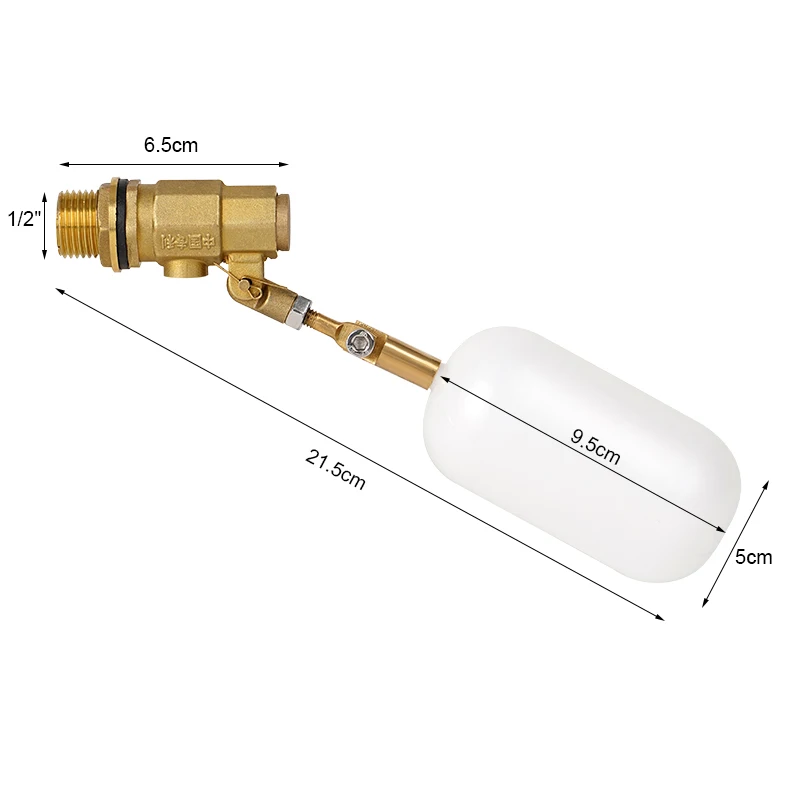 

Новый латунный клапан 1/2 дюйма с пластиковым поплавковым поплавковым клапаном для воды с регулируемым рычагом, автоматический поплавковый шаровой клапан для заполнения резервуара для воды