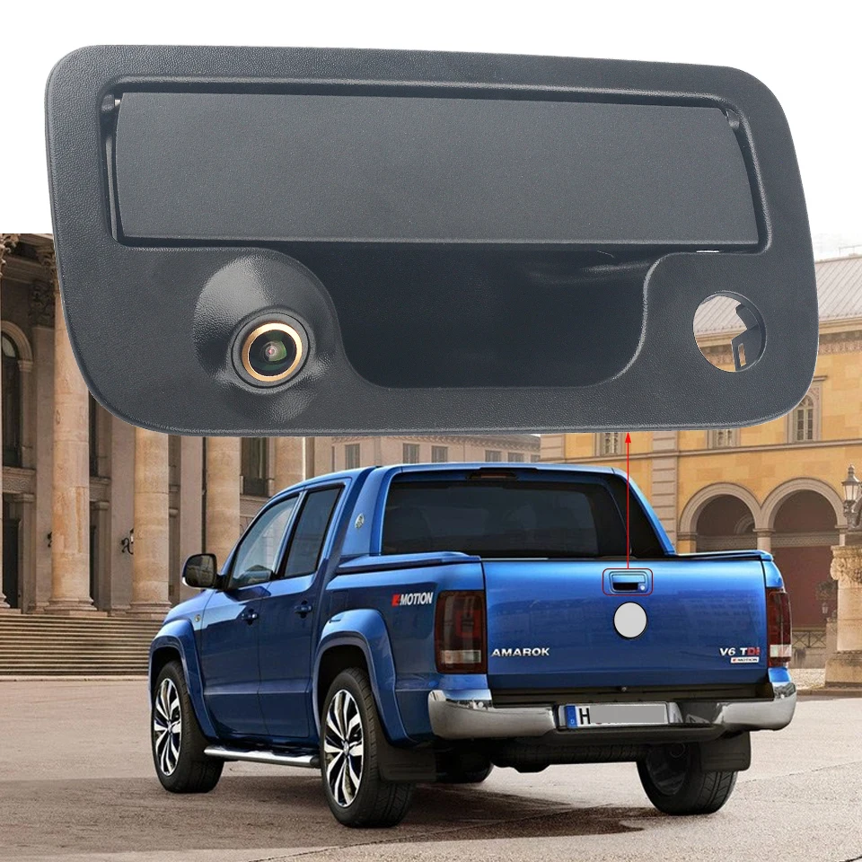 Фото HD 1080P задняя дверь багажника ручка камеры заднего вида для Volkswagen VW Amarok 2011 2012 2013 2014-2020 ночного видения автомобиля заднего вида №3