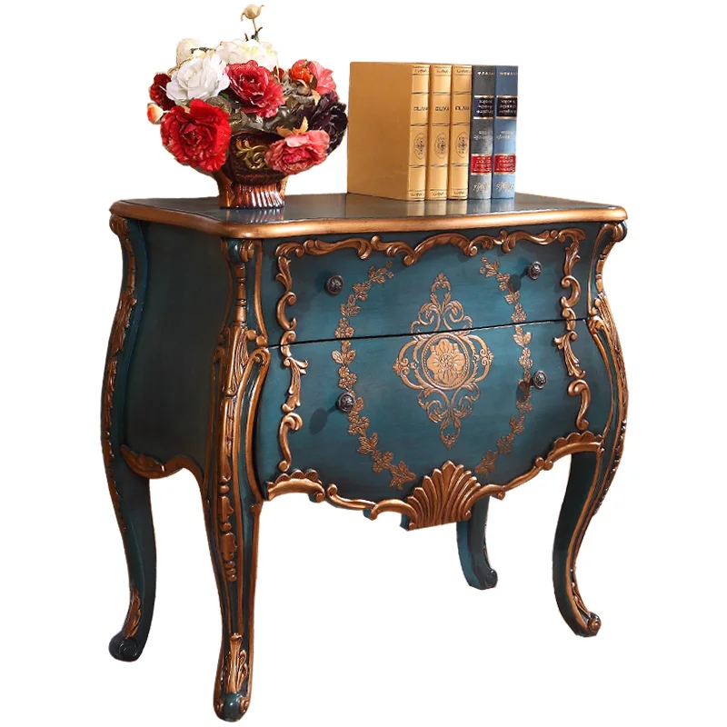 

Vintage solid wood drawer cabinet, bedroom storage cabinet, entrance cabinet, living room sideboard painting