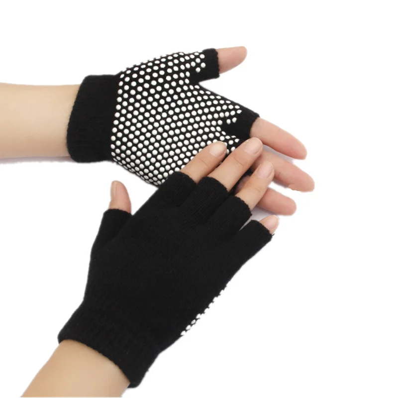 

1 Pair Unisex Fitness Gym Body Building Sport Half Finger Gloves No-slip Yoga Gloves Exercise Anti-slip Hand Protector Mittens