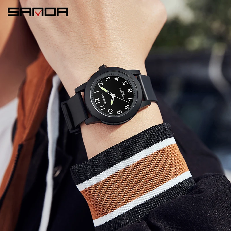 SANDA Brand Couple Quartz Watch Luxury Fashion Women Watches Simple Sports Waterproof Man Watch Original Design reloj mujer