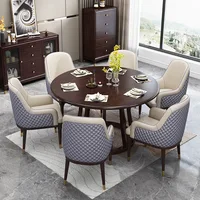 Loveseat SOFA Solid wood dining table and chair combination Home round table modern minimalist round cherry comedor